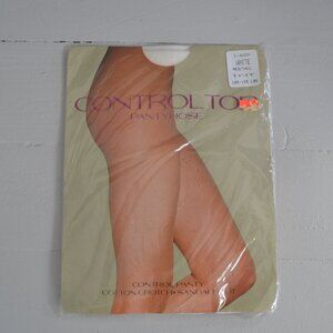Control Top Pantyhose White Medium/Tall Vintage JC Penney Shaper Made In USA NWT